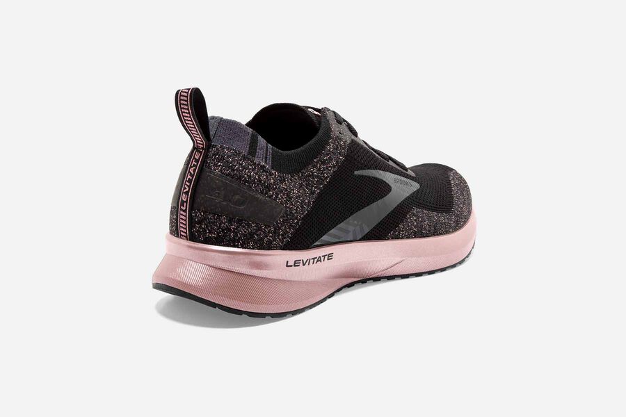 Brooks Running Shoes - Levitate 4 Road Womens - Black/Pink - USN-563429